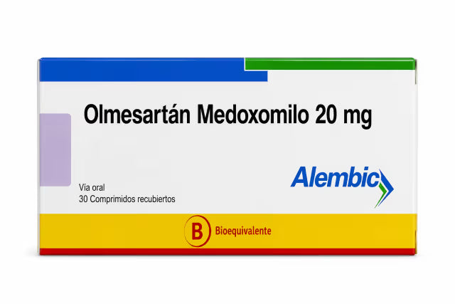 Olmesartán Medoxomilo 20mg x 30 comprimidos recubiertos ALEMBIC